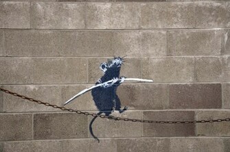 Banksy Funambulist Wallpaper