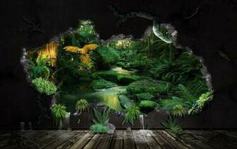 Green Forest Jungle Background Wallpaper HD B
