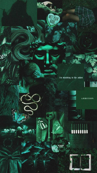 Dark Green Aesthetic Slytherin Wallpaper Snake