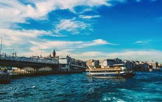 Wallpaper Istanbul Turkey Bosphorus Bridge Riverboat