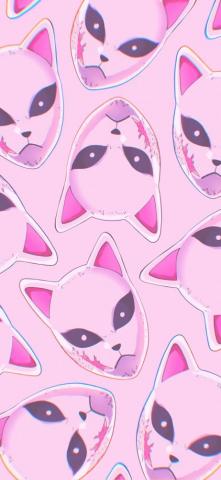 Demon Slayer Sabito Fox Mask Pink Wallpaper Anime