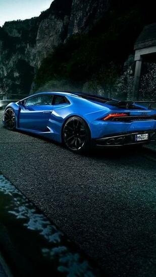 Blue Lamborghini Car Wallpaper iPhone Android