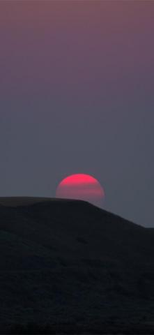 Red Sun Landscape Sunset Dark 5k iPhone Wallpaper