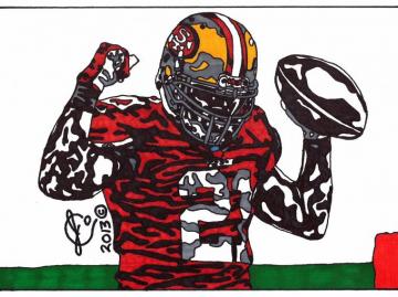 Frank Gore Ink Illustration Td Arm Pump By Jcolley79 On