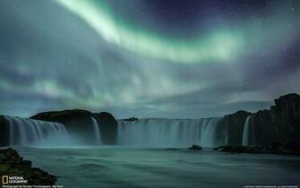 HD Wallpaper Northern Light Waterfall Cascades Nature