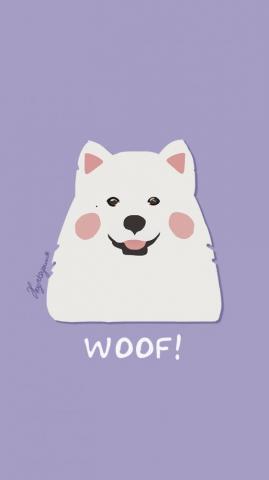 White Samoyed Anjing Lucu Animasi
