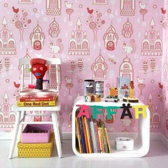 Children Fabric Wallpaper Majvillan Palace Garden Pink
