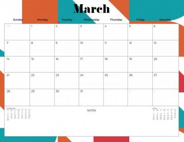 Cute March Calendar Floral Printable Web Galaxy Coder