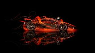 Mclaren P1 Side Fire Abstract Car HD Wallpaper Design By Tony