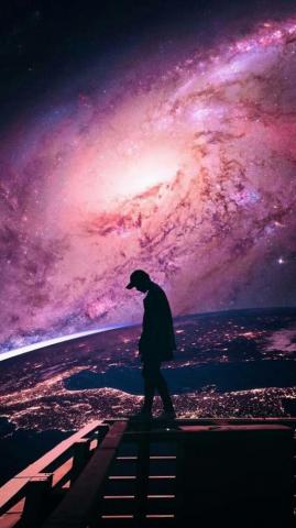 A Galaxy Boy Landscape Wallpaper Scenery Lonely Art