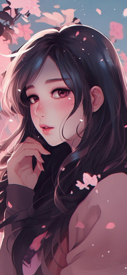 Pretty Anime Girl Pink Wallpaper