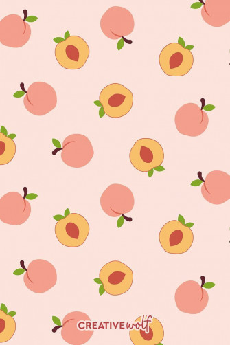Cute Peaches Pattern With Pastel Pink Background Wallpaper