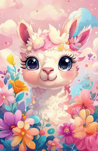 Kawaii Llama Wallpaper
