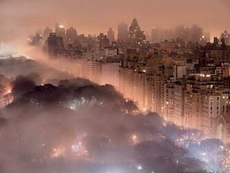 Photo Foggy City Skyline
