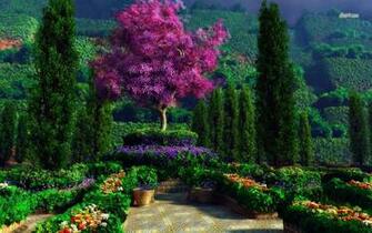 Beautiful Garden Wallpaper Digital Art