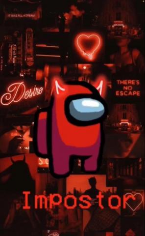 Red Among Us Wallpaper iPhone Neon