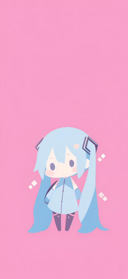 Cute Hatsune Miku Pink Wallpaper iPhone