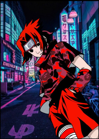 Sasuke New Drip In Cybro Tokyo Naruto Wallpaper iPhone