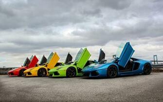 Lamborghini Supercars Rainbow Car Wallpaper High Quality