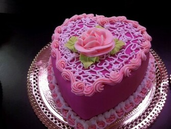 Happy BirtHDay Heart Cake Wallpaper In Shape