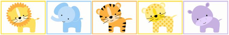 Jungle Zoo Wall Border Decals Baby Boy Girl Nursery Kids Room Stickers