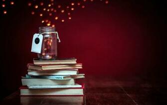 Books Jar Lights Bokeh HD Wallpaper Magic4walls