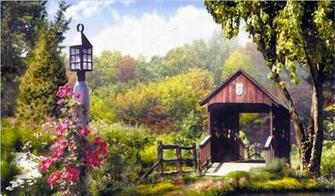 Old Covered Bridge HD Background