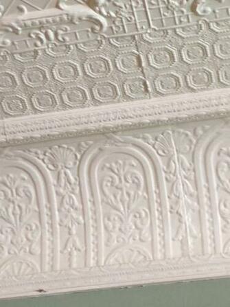 Textured Wallpaper On The Ceiling To Cover Old Seams And Cracks