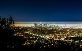 Usa California Los Angeles Cities Night Lights HDr Sky Cityscape