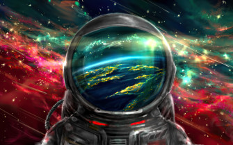 Astronaut Colorful Galaxy 4k HD Wallpaper Image