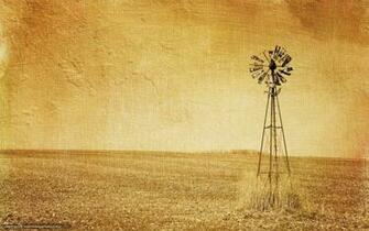 Wallpaper Field Windmill Background Style Desktop