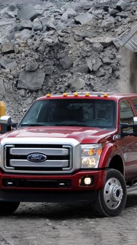 Wallpaper Ford F450 Super Duty Platinum Crew Cab Red Cars