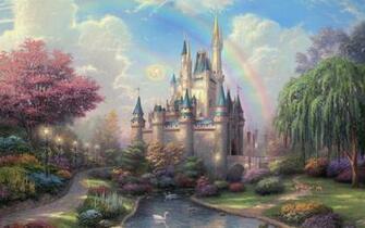 Cinderella Castle Oil Painting Computer Desktop Wallpaper
