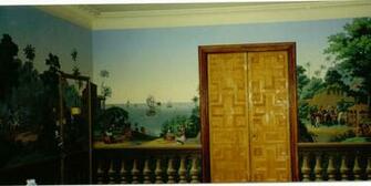 Zuber Et Cie Hand Blocked Scenic Wallpaper Balustrade In Nassau