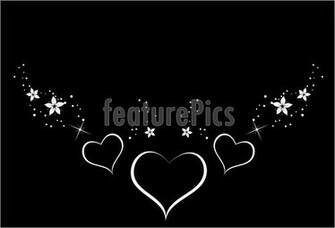 Image Of Nice Background With White Hearts On Black