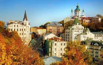 Wallpaper Autumn Trees Home Ukraine Kiev St Andrew S Church
