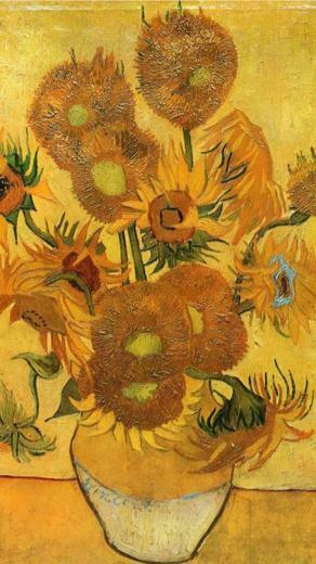 Van Gogh Sunflower iPhone Wallpaper Top