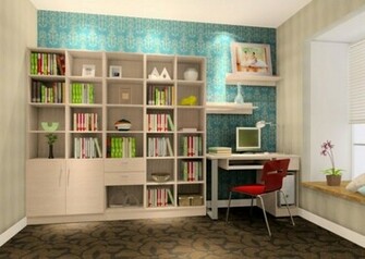 Study Room Ideas With Blue Wallpaper 3d House