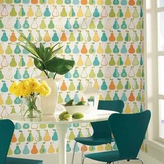 York Wallcoverings Bistro Kitchen Pears Wallpaper Modern
