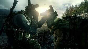 Wallpaper Call Of Duty Ghosts Game Shooter Soldier Dog Rifle