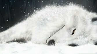 White Fantasy Wolf Wallpaper