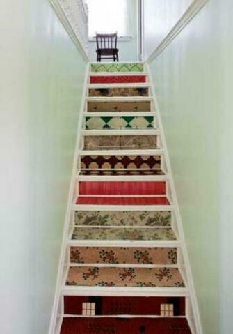 Colorful Wallpaper Patterns For Stairs Risers And Steps Decorating