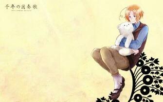 Hetalia Kumajirou Canada Yellow Background Widescreen Ratio