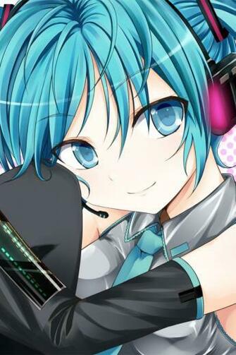 Vocaloid Hatsune Miku Girl Nice Smile Wallpaper Background iPhone