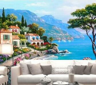 Beibehang Custom Wallpaper 3d Large Photo Mural Mediterranean Sea