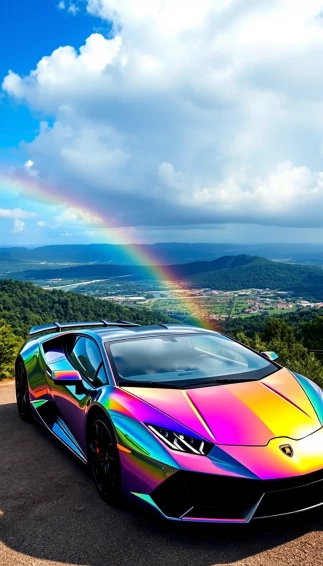 Rainbow Lamborghini Wallpaper