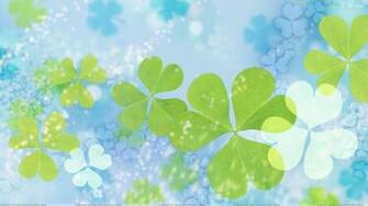 Green Leaves On Cool Blue Background Wallpaper