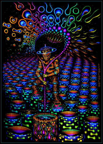Trippy Wallpaper Art Blacklight Tapestry Visionnaire