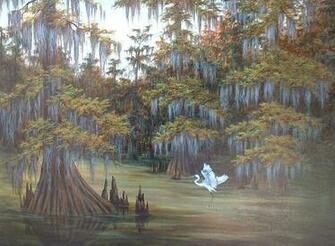 Louisiana Swamp Scenes Paintings Wallpaper