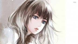 Girly Cartoon Blue Eyed Wallpaper